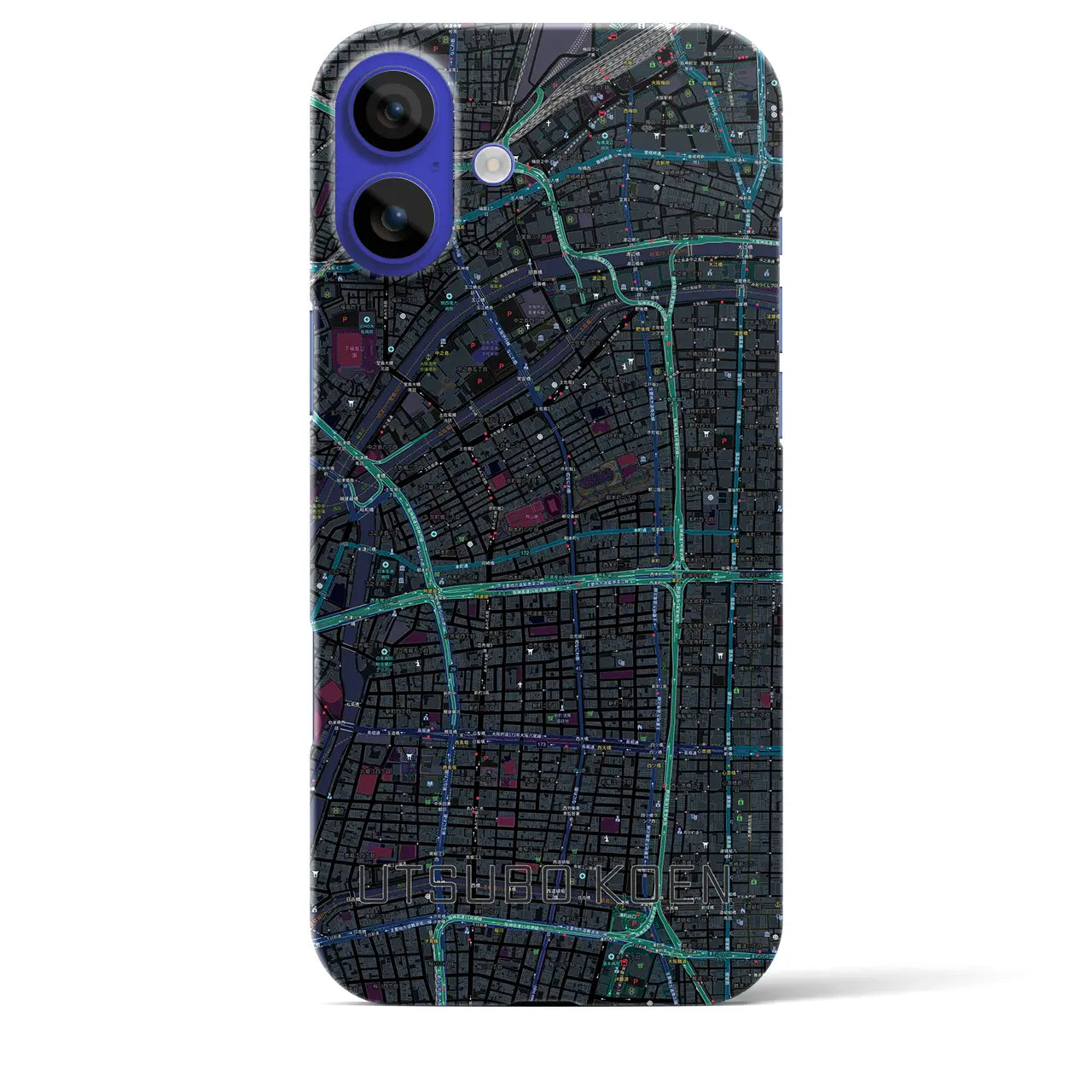 【靱公園(大阪府)】地図柄iPhoneケース(バックカバータイプ)