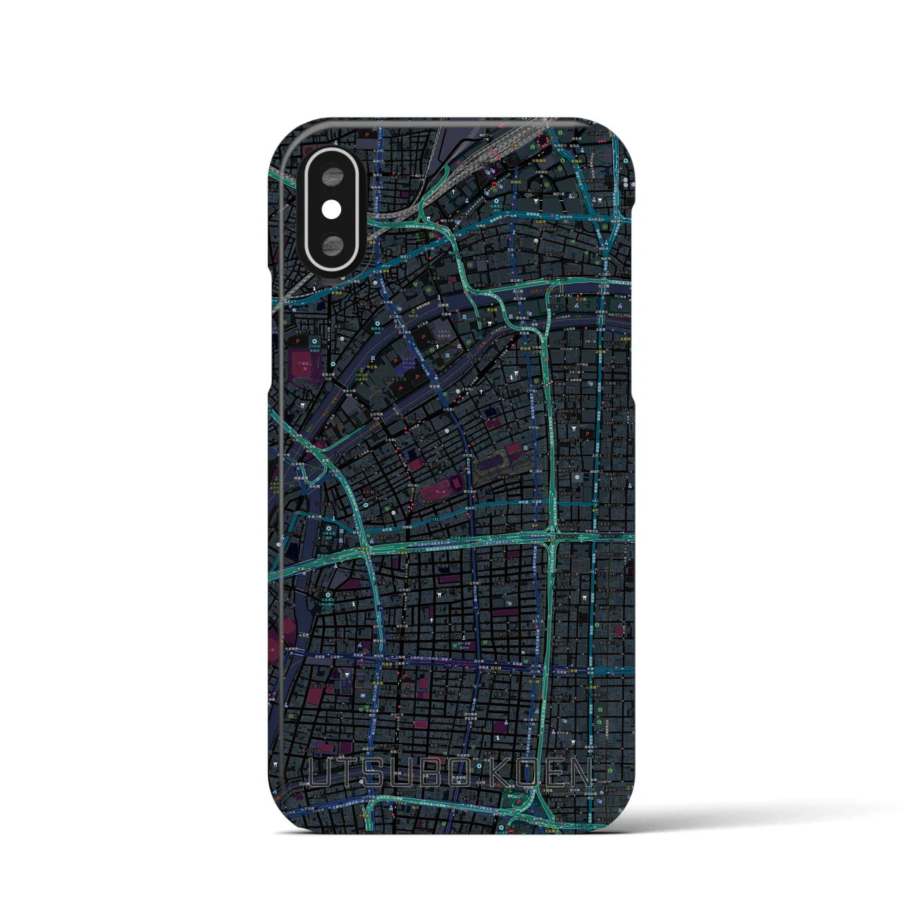 【靱公園(大阪府)】地図柄iPhoneケース(バックカバータイプ)