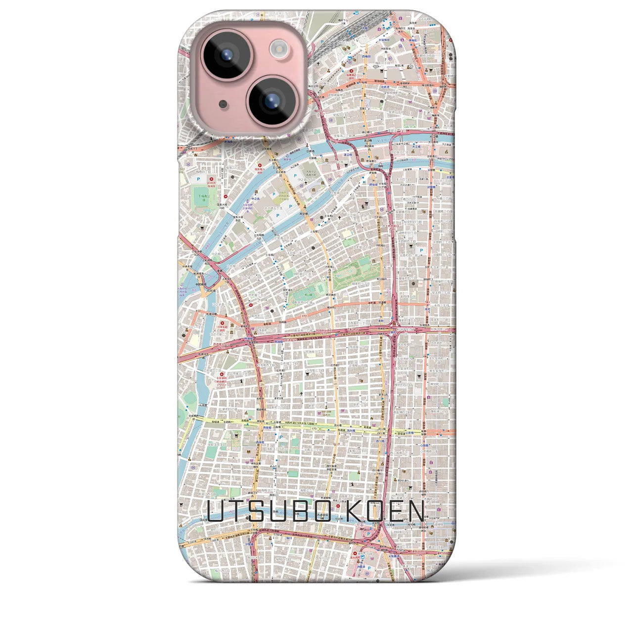 【靱公園(大阪府)】地図柄iPhoneケース(バックカバータイプ)