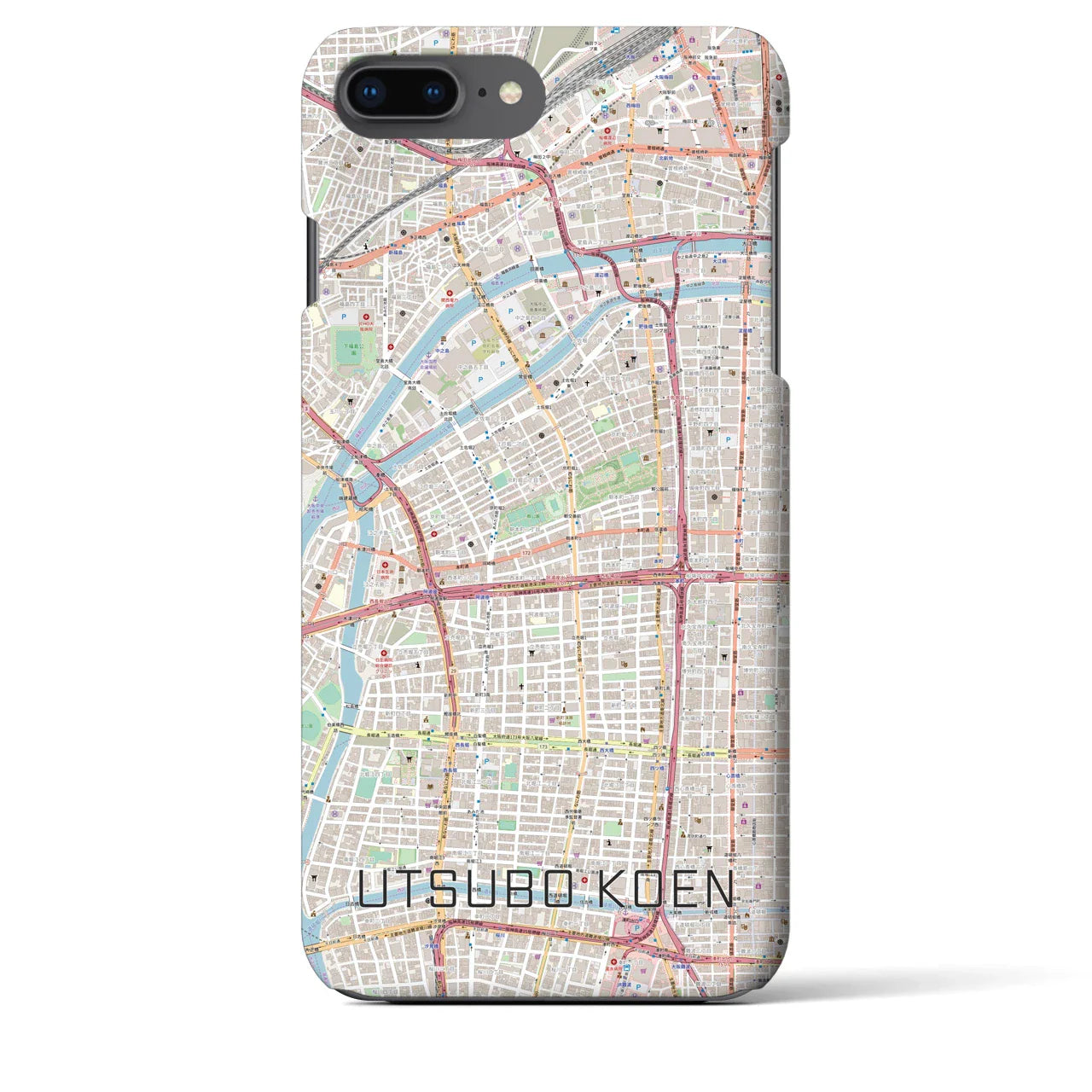 【靱公園(大阪府)】地図柄iPhoneケース(バックカバータイプ)