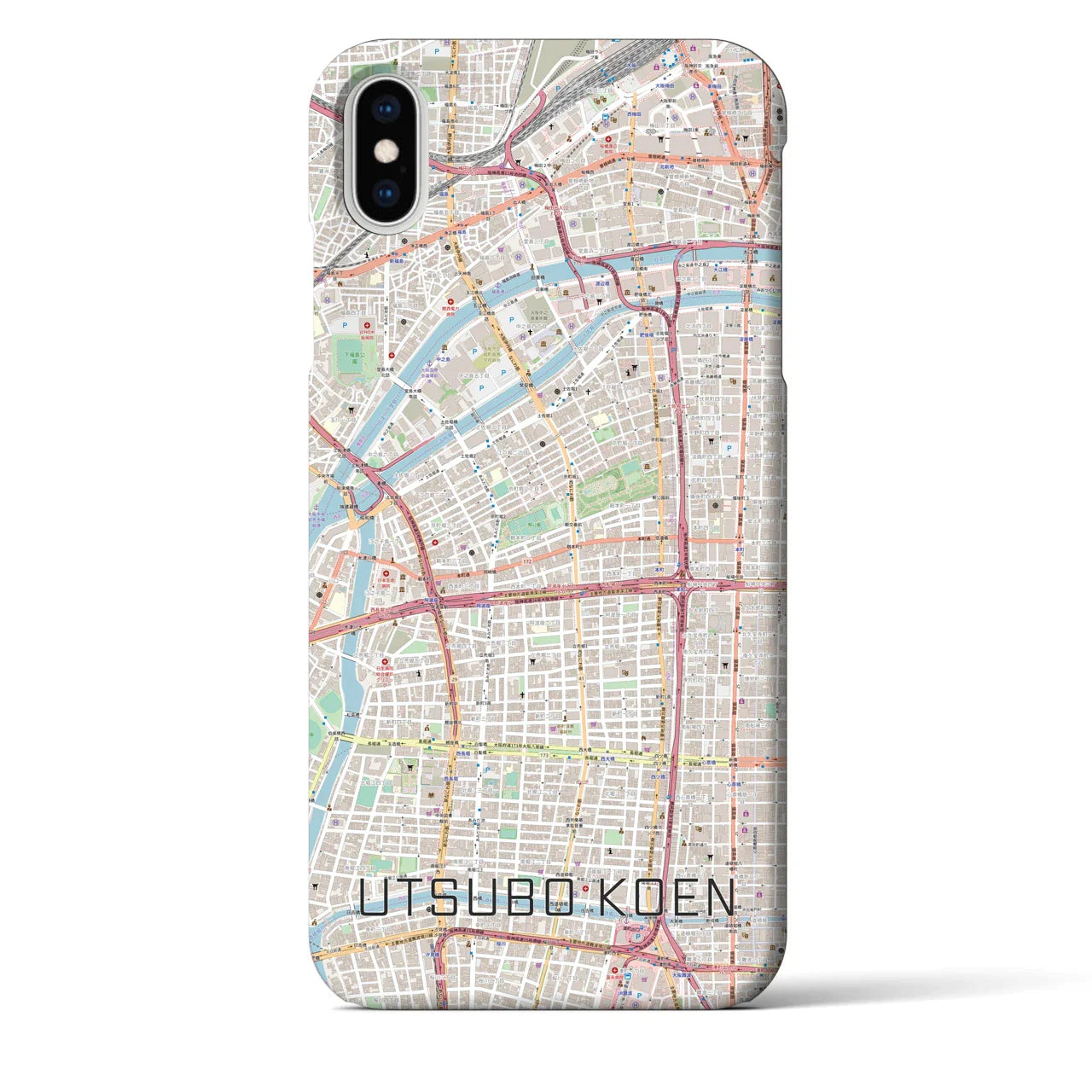 【靱公園(大阪府)】地図柄iPhoneケース(バックカバータイプ)