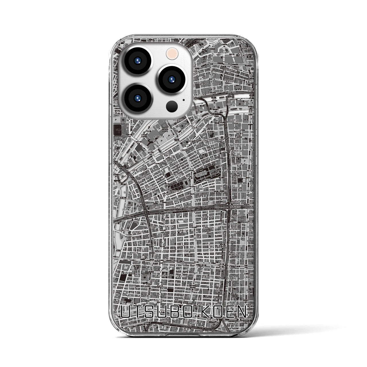 【靱公園(大阪府)】地図柄iPhoneケース(クリアタイプ)