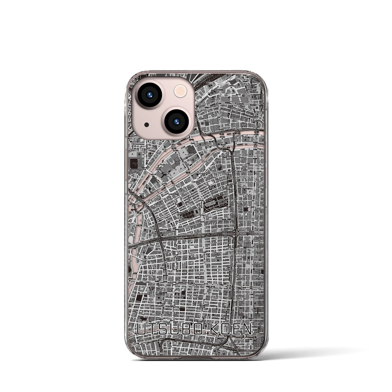 【靱公園(大阪府)】地図柄iPhoneケース(クリアタイプ)