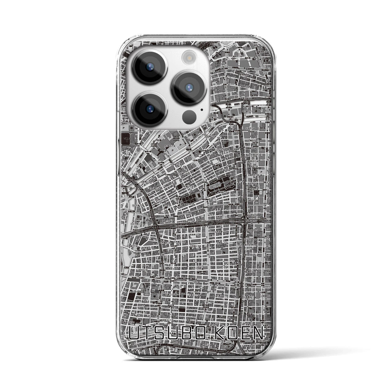 【靱公園(大阪府)】地図柄iPhoneケース(クリアタイプ)