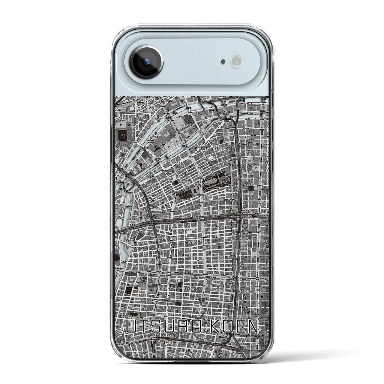 【靱公園(大阪府)】地図柄iPhoneケース(クリアタイプ)モノトーン・iPhone 17 Pro Max 用