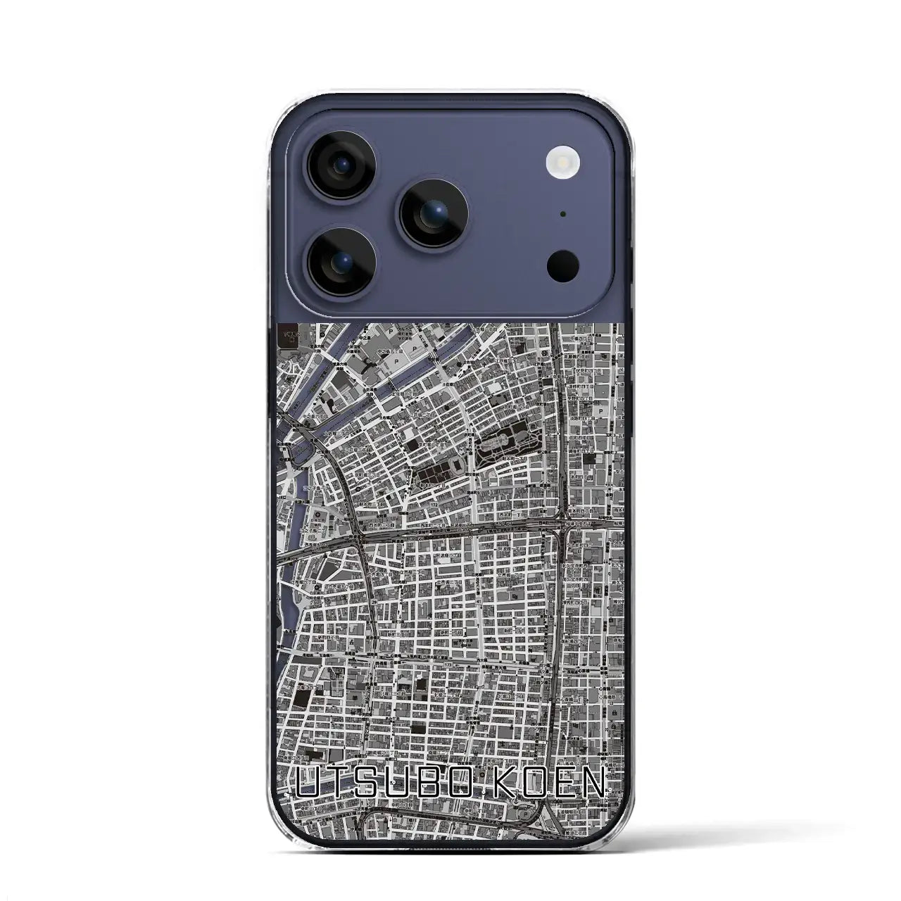 【靱公園(大阪府)】地図柄iPhoneケース(クリアタイプ)