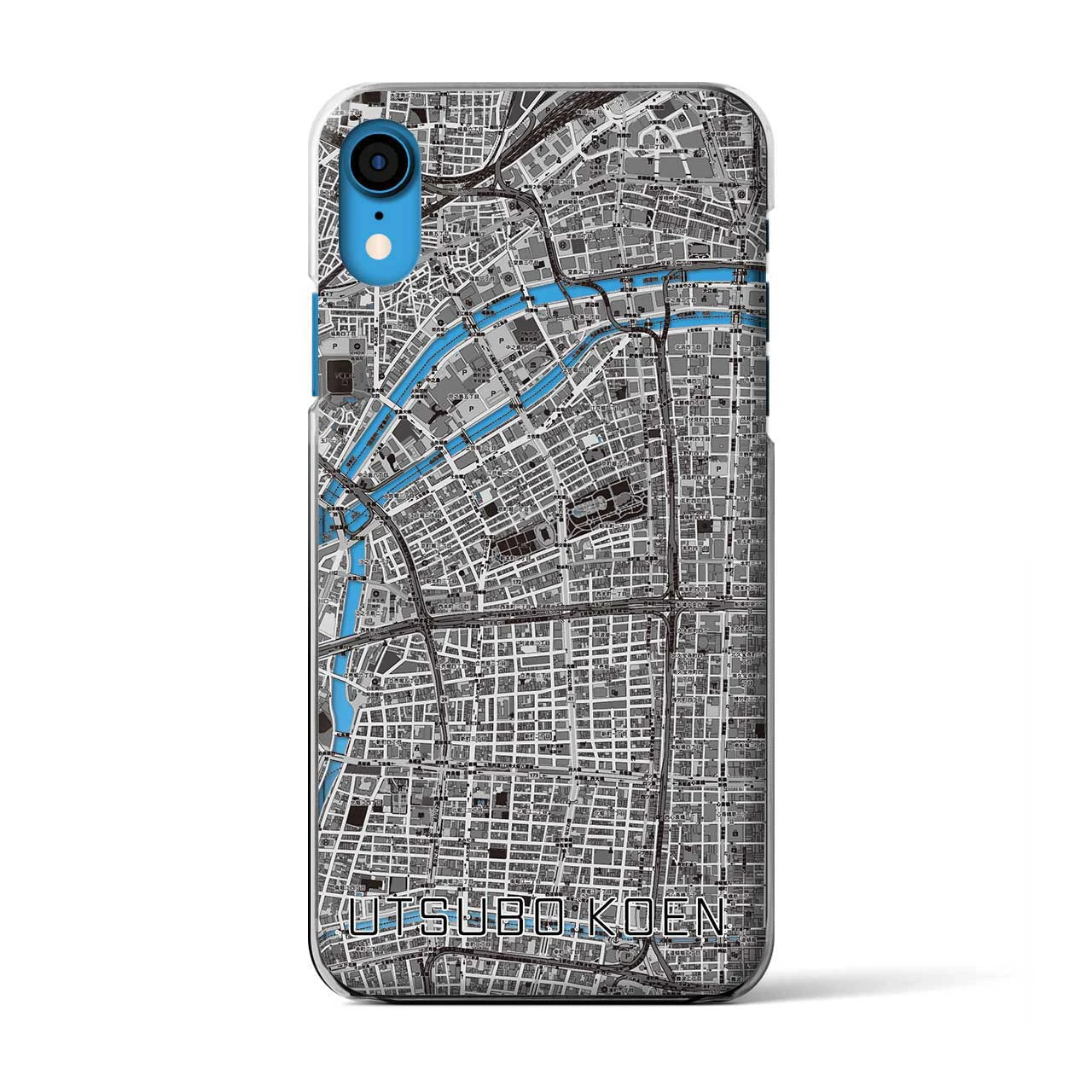 【靱公園(大阪府)】地図柄iPhoneケース(クリアタイプ)