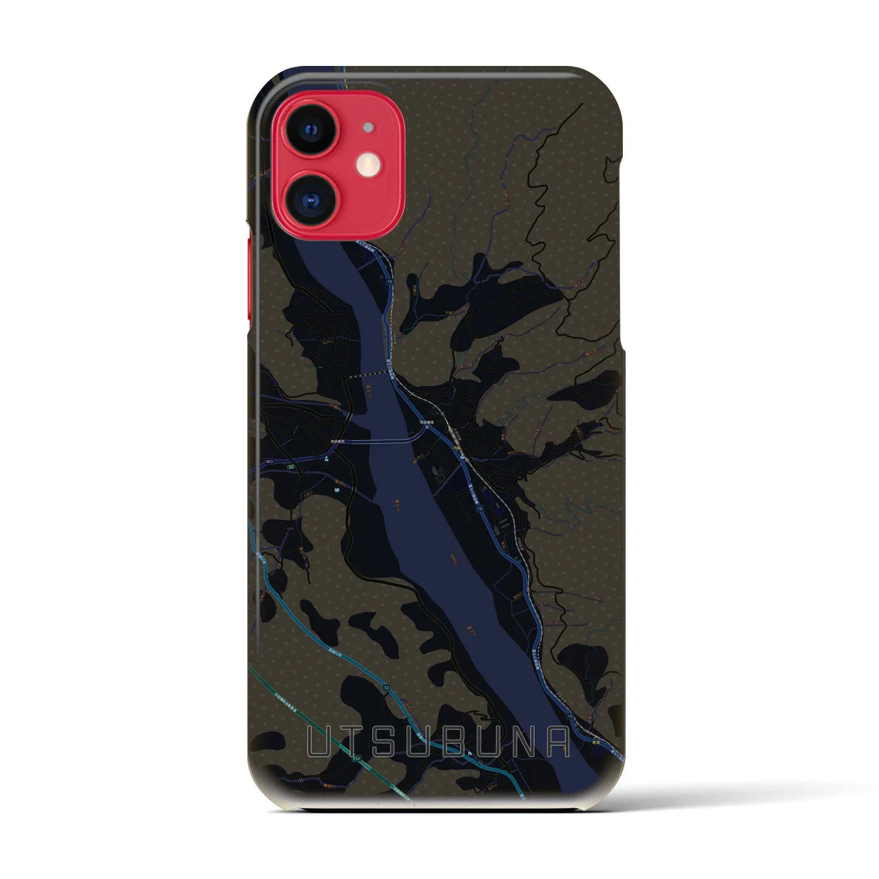 【内船(山梨県)】地図柄iPhoneケース(バックカバータイプ)