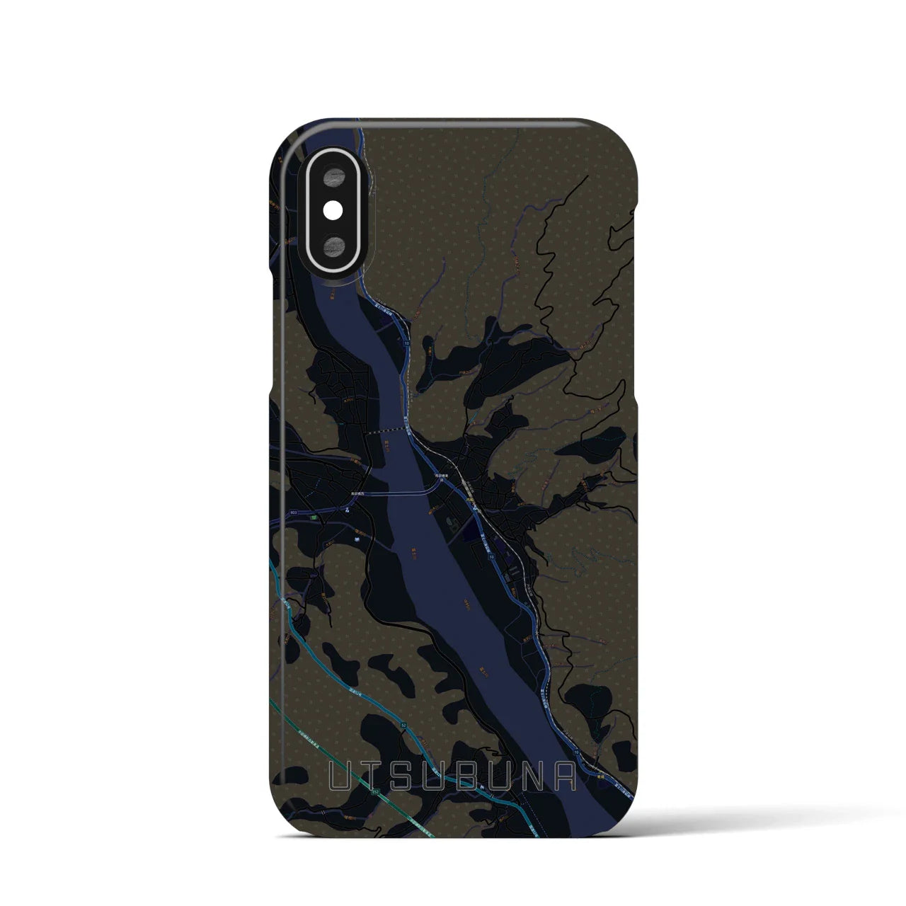 【内船(山梨県)】地図柄iPhoneケース(バックカバータイプ)