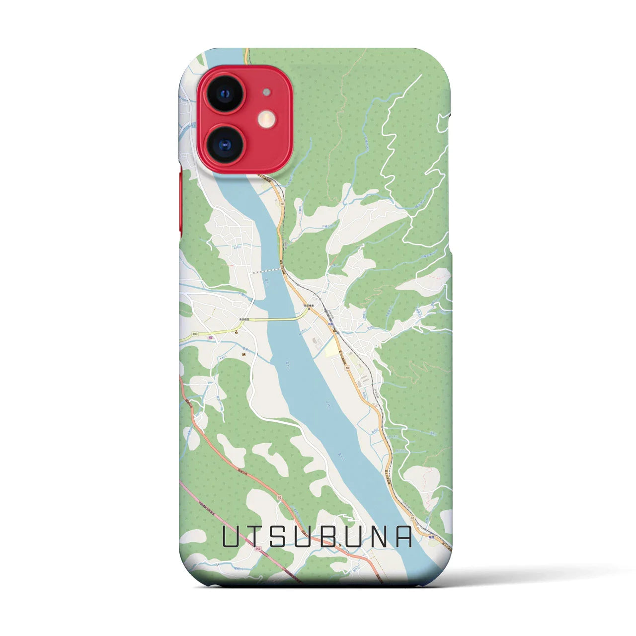 【内船(山梨県)】地図柄iPhoneケース(バックカバータイプ)