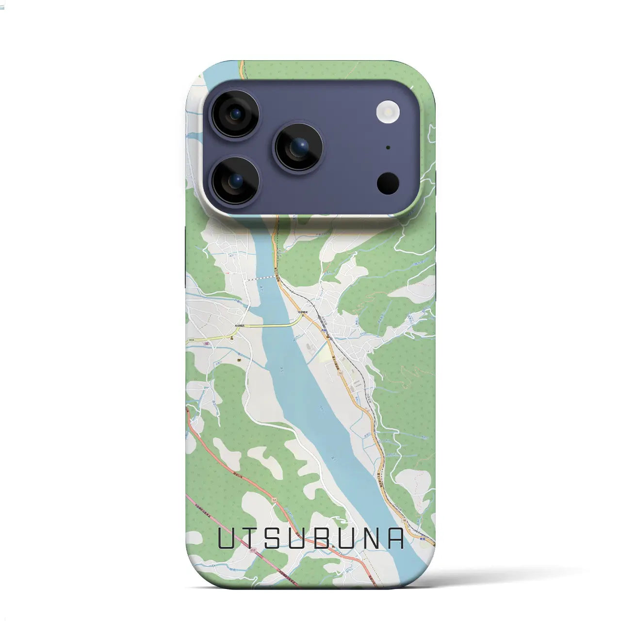 【内船(山梨県)】地図柄iPhoneケース(バックカバータイプ)ブラック・iPhone 17 Pro Max 用