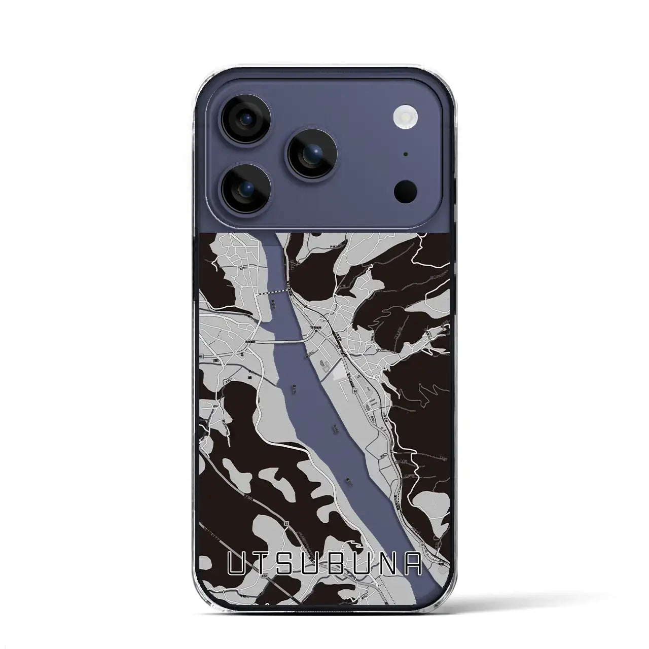 【内船(山梨県)】地図柄iPhoneケース(クリアタイプ)モノトーン・iPhone 17 Pro Max 用