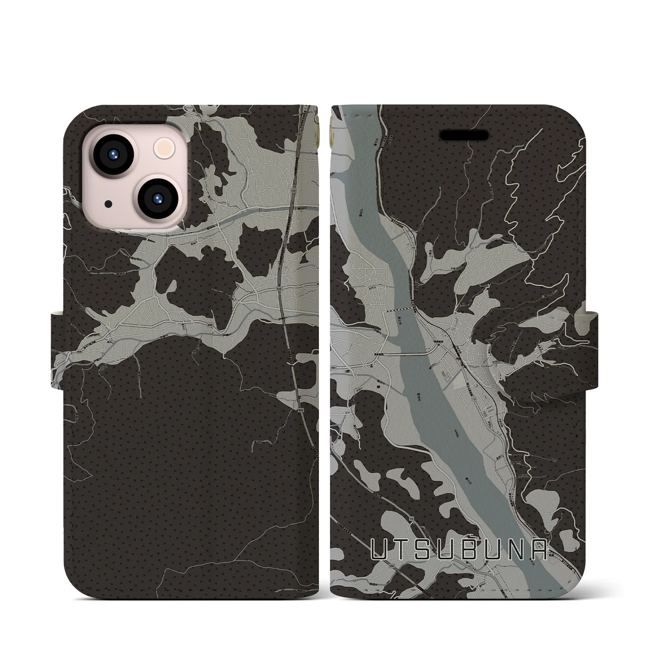 【内船(山梨県)】地図柄iPhoneケース(手帳タイプ)