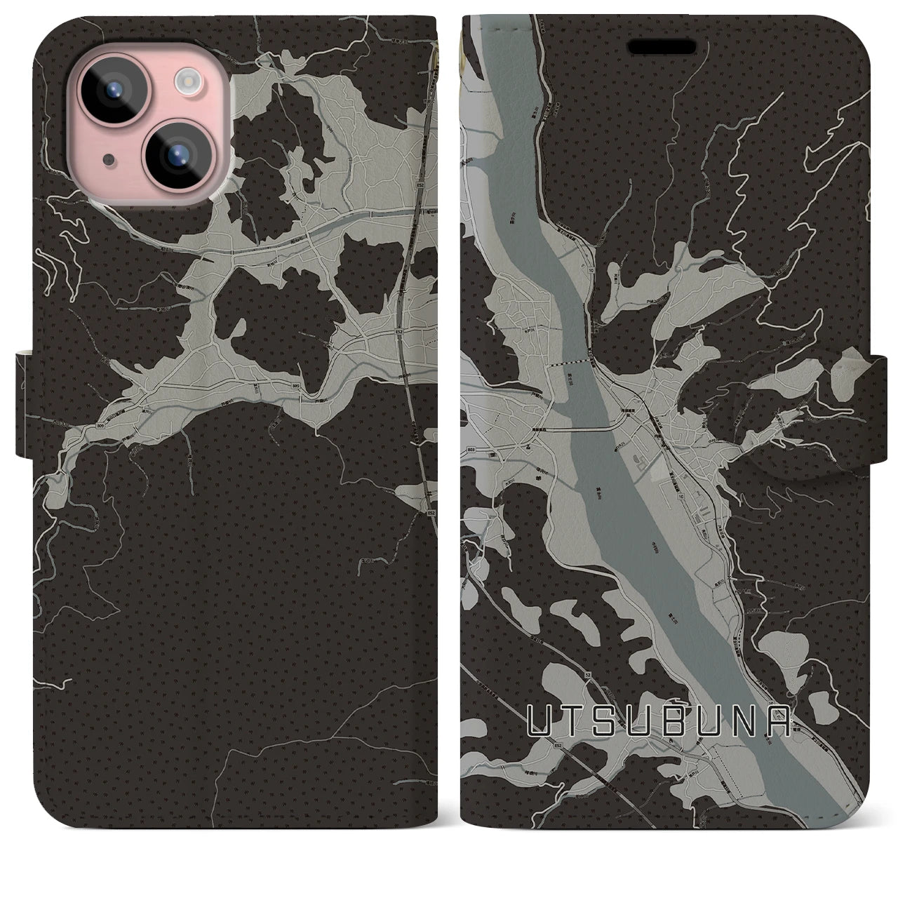 【内船(山梨県)】地図柄iPhoneケース(手帳タイプ)