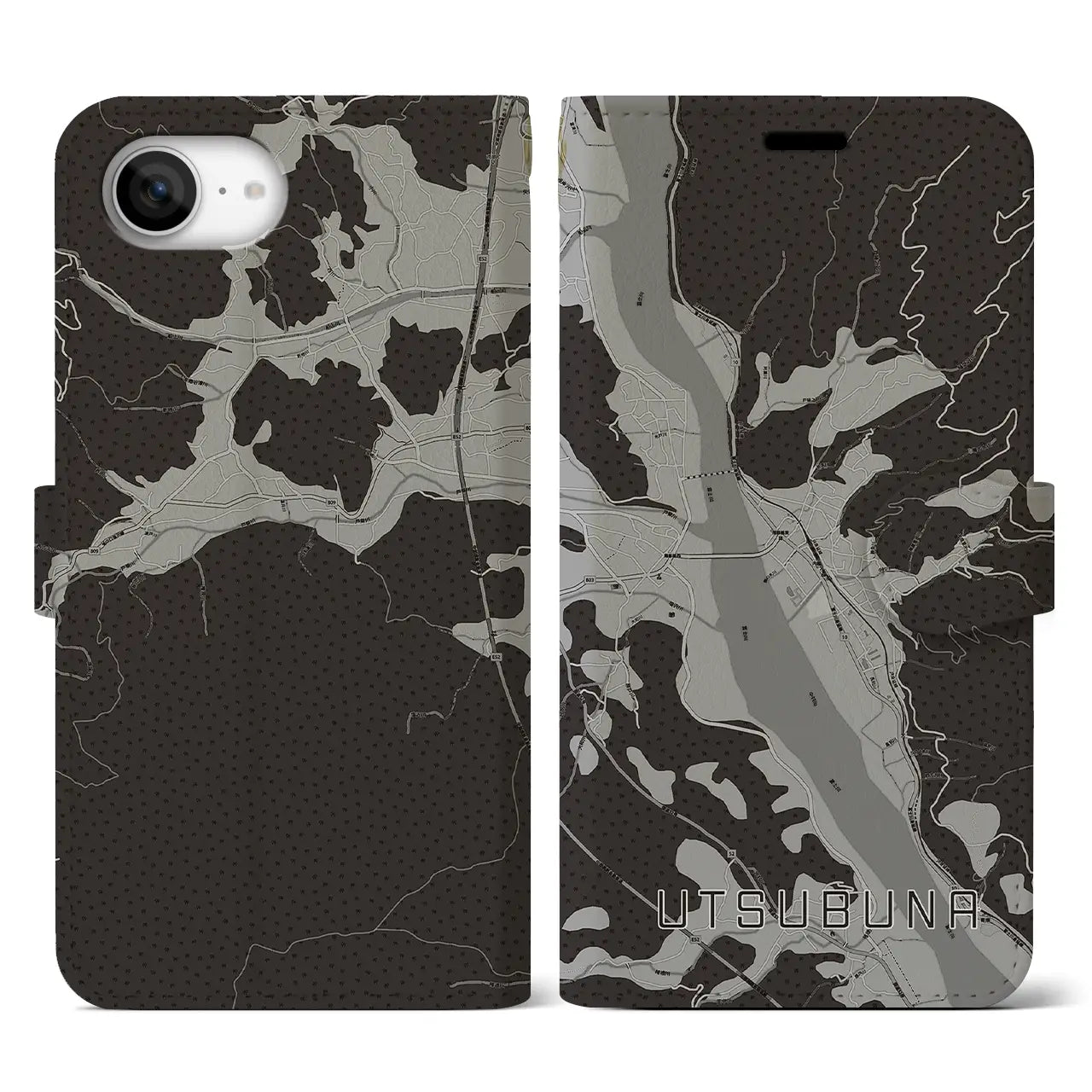 【内船(山梨県)】地図柄iPhoneケース(手帳タイプ)
