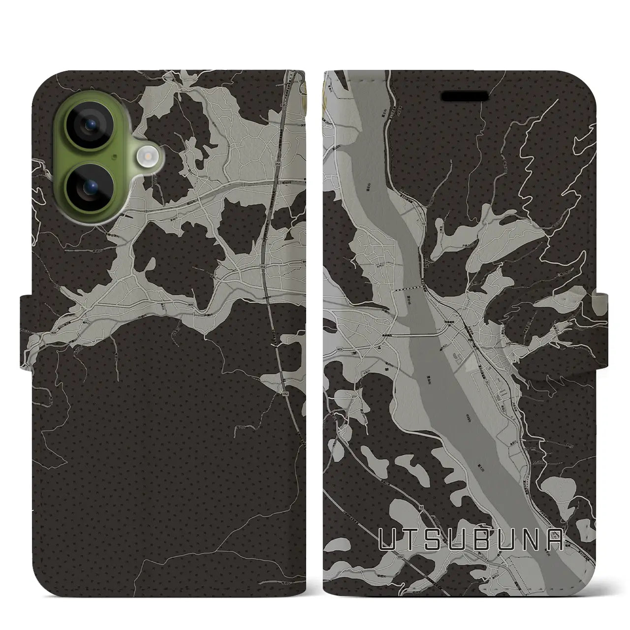 【内船(山梨県)】地図柄iPhoneケース(手帳タイプ)