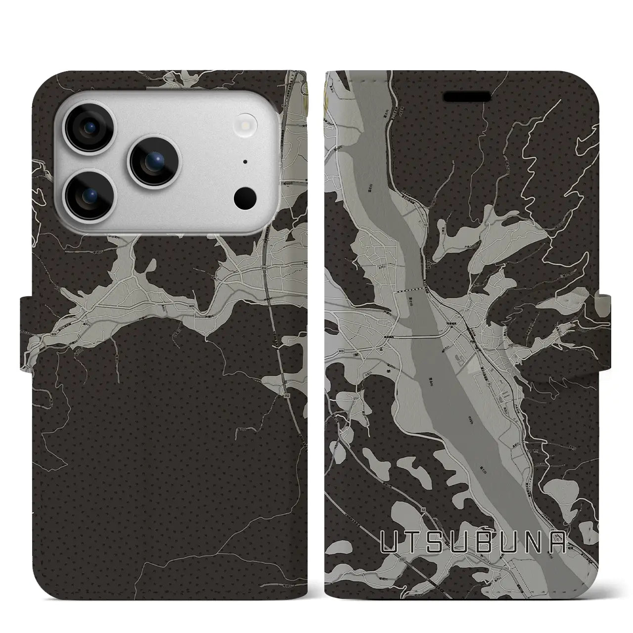 【内船(山梨県)】地図柄iPhoneケース(手帳タイプ)