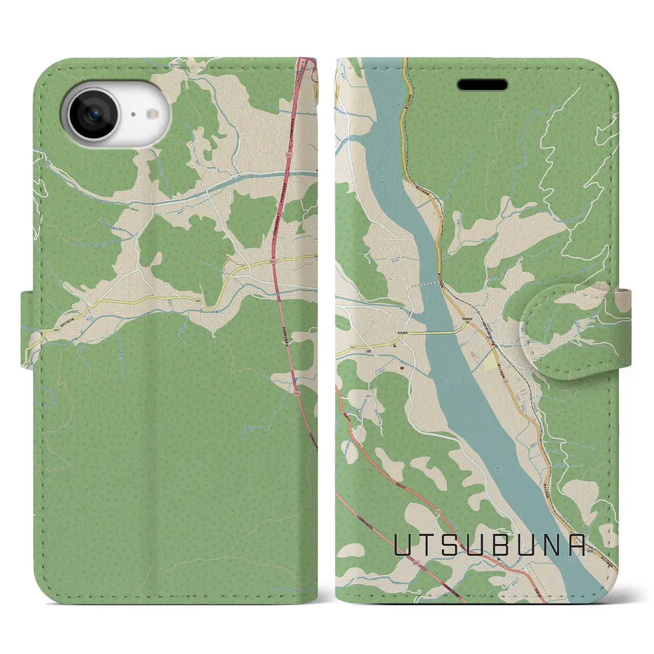 【内船(山梨県)】地図柄iPhoneケース(手帳タイプ)