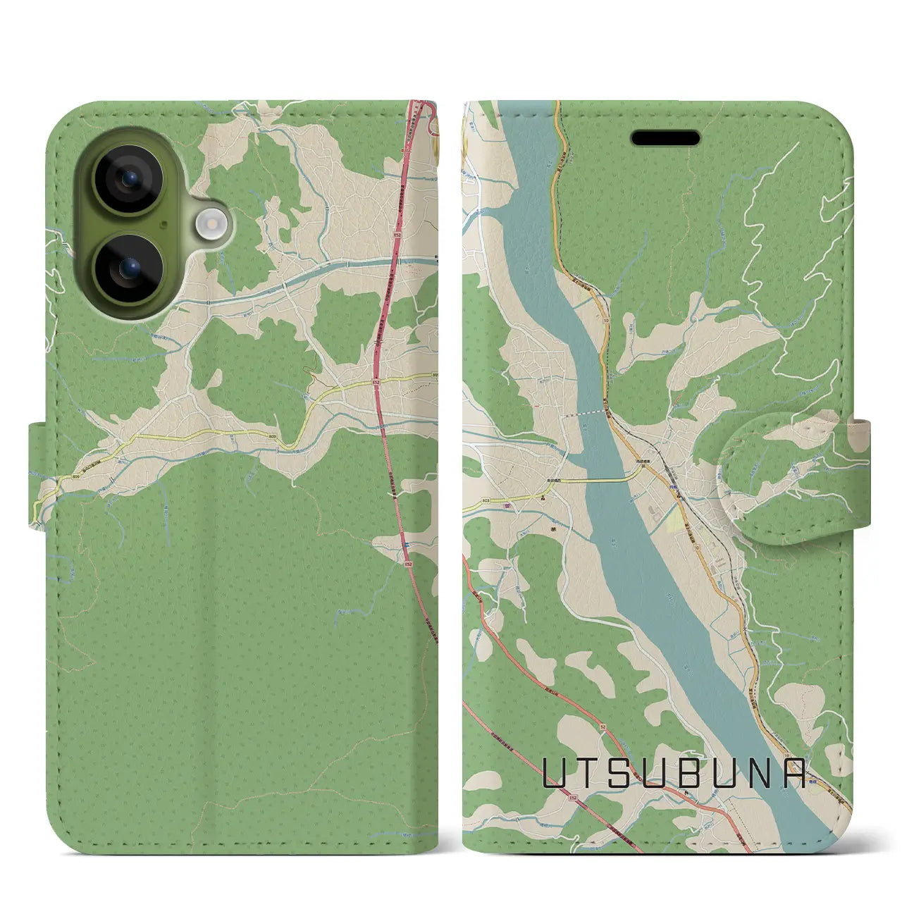 【内船(山梨県)】地図柄iPhoneケース(手帳タイプ)