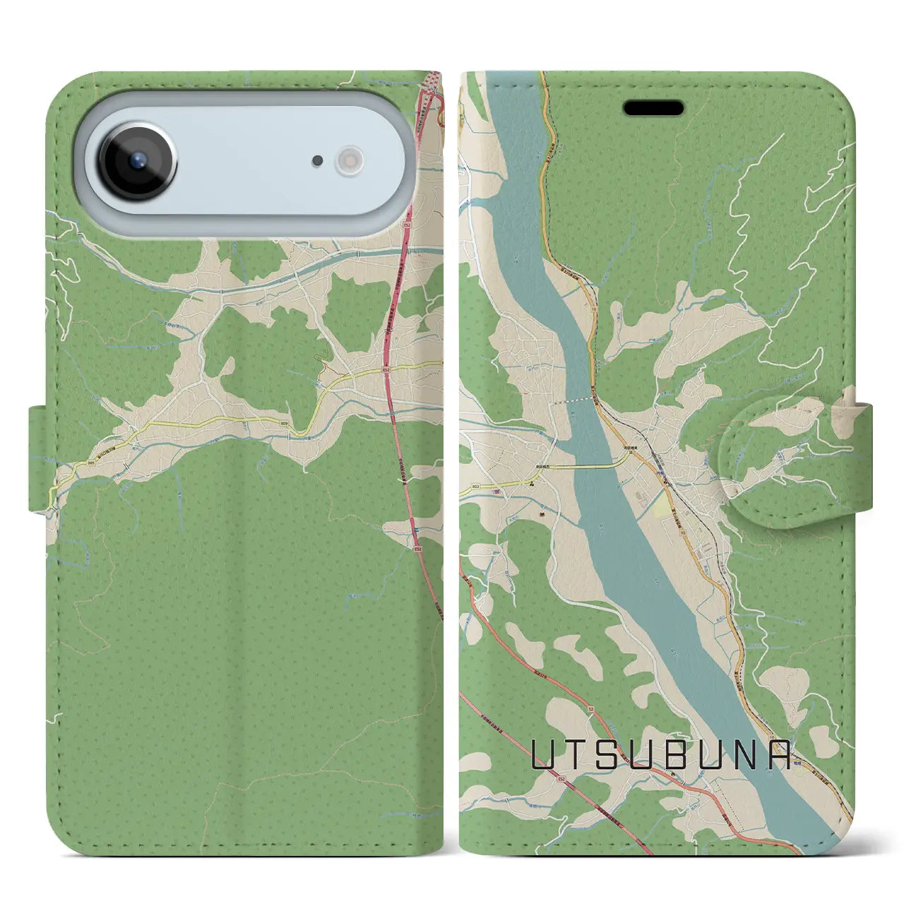 【内船(山梨県)】地図柄iPhoneケース(手帳タイプ)