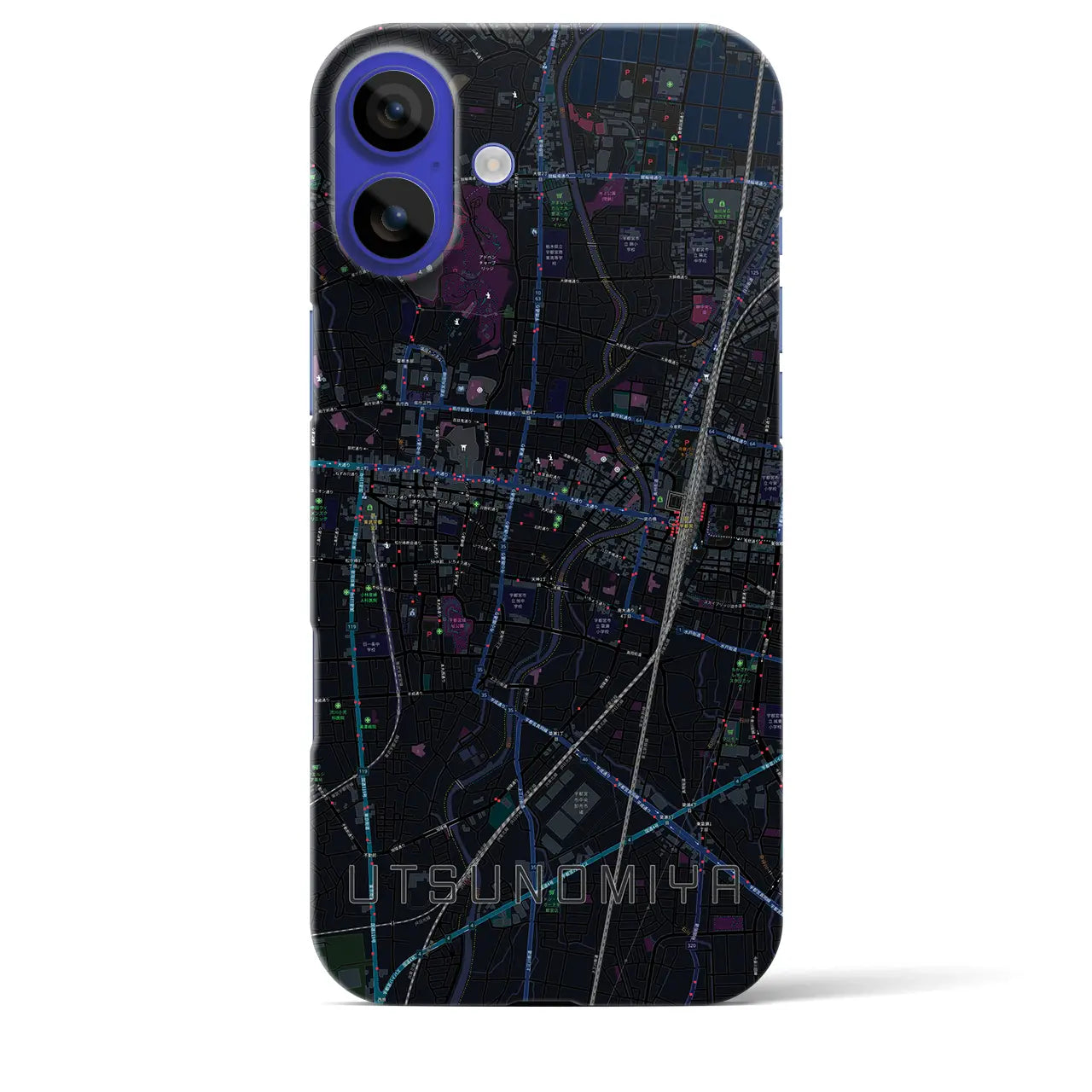 【宇都宮(栃木県)】地図柄iPhoneケース(バックカバータイプ)