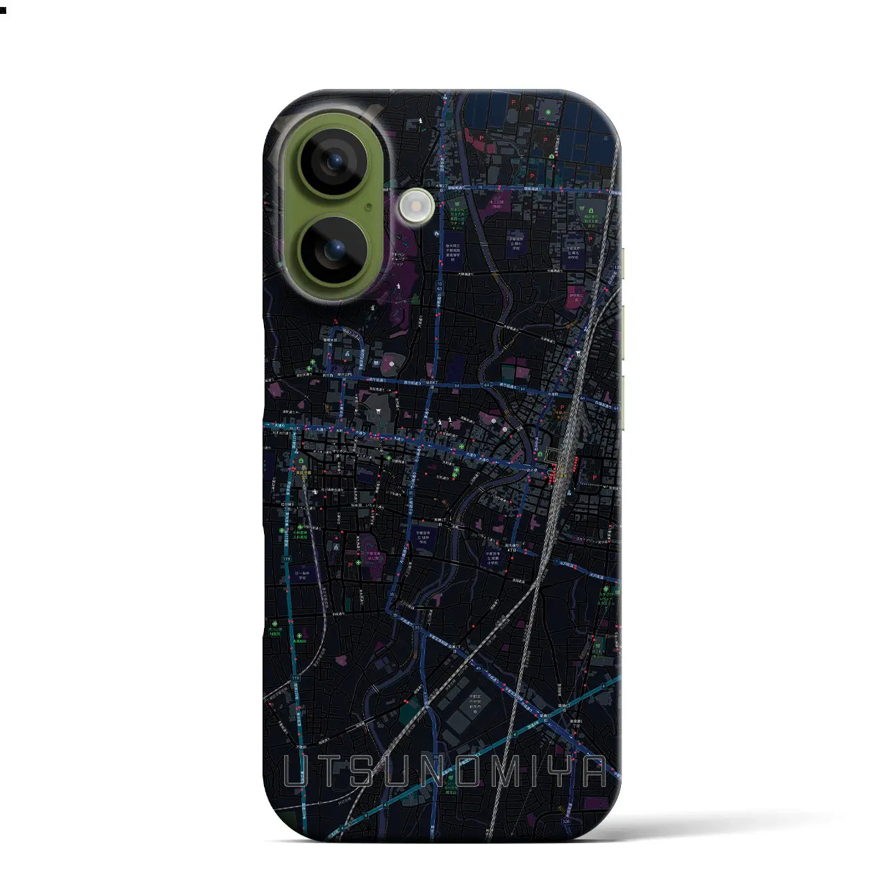 【宇都宮(栃木県)】地図柄iPhoneケース(バックカバータイプ)