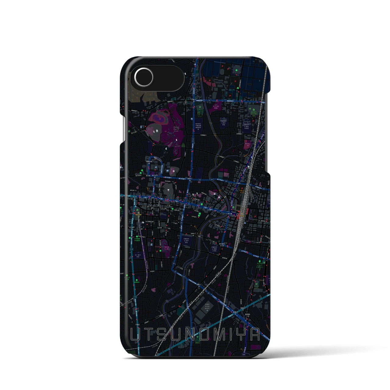 【宇都宮(栃木県)】地図柄iPhoneケース(バックカバータイプ)