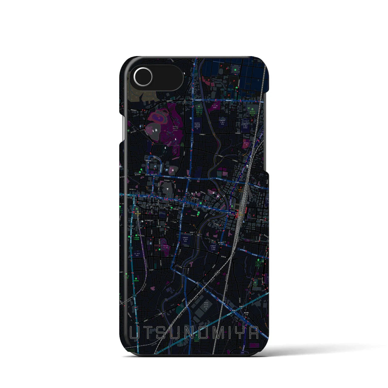 【宇都宮(栃木県)】地図柄iPhoneケース(バックカバータイプ)