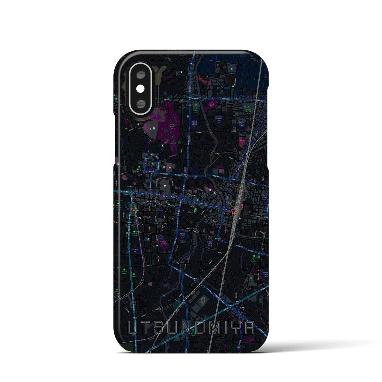 【宇都宮(栃木県)】地図柄iPhoneケース(バックカバータイプ)