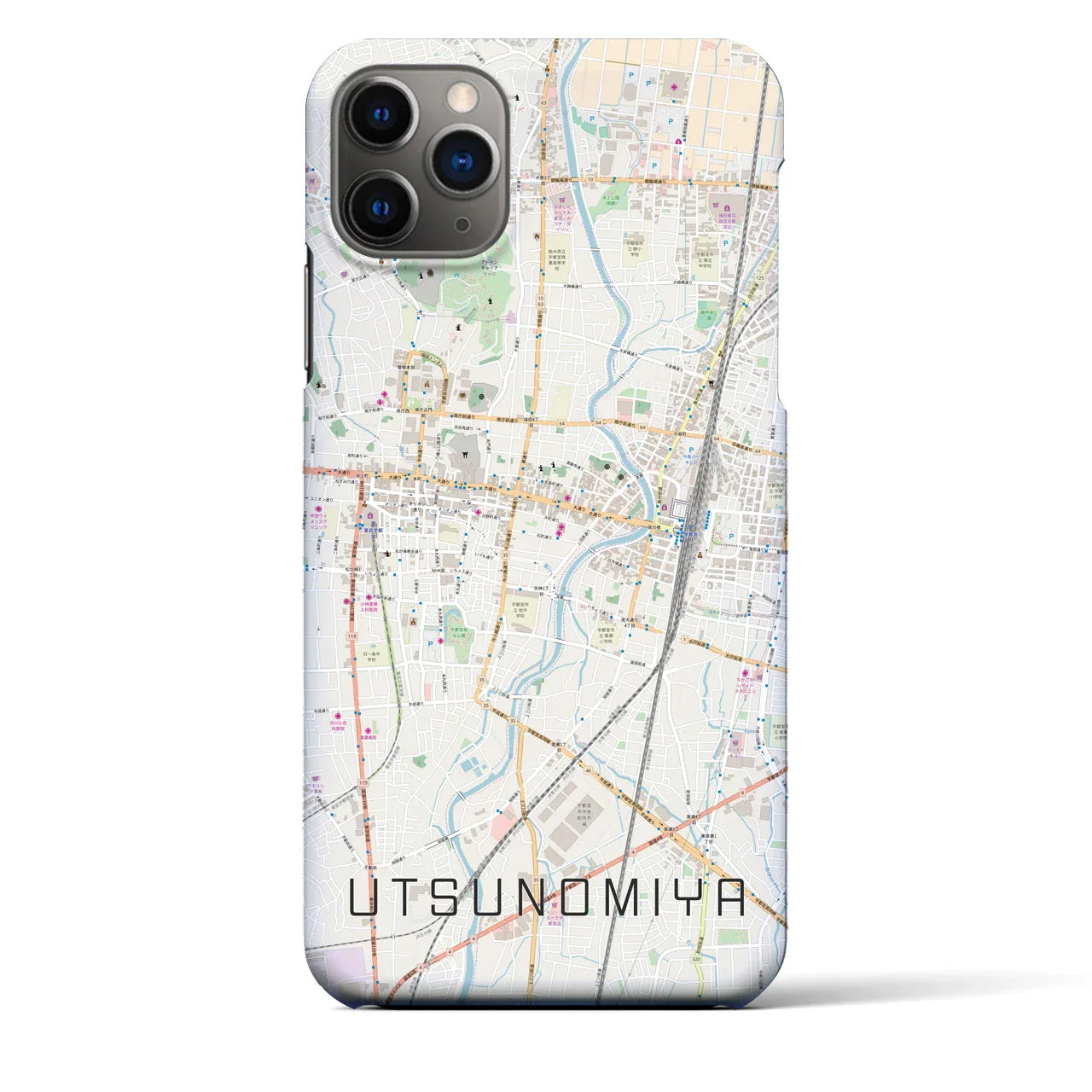 【宇都宮(栃木県)】地図柄iPhoneケース(バックカバータイプ)