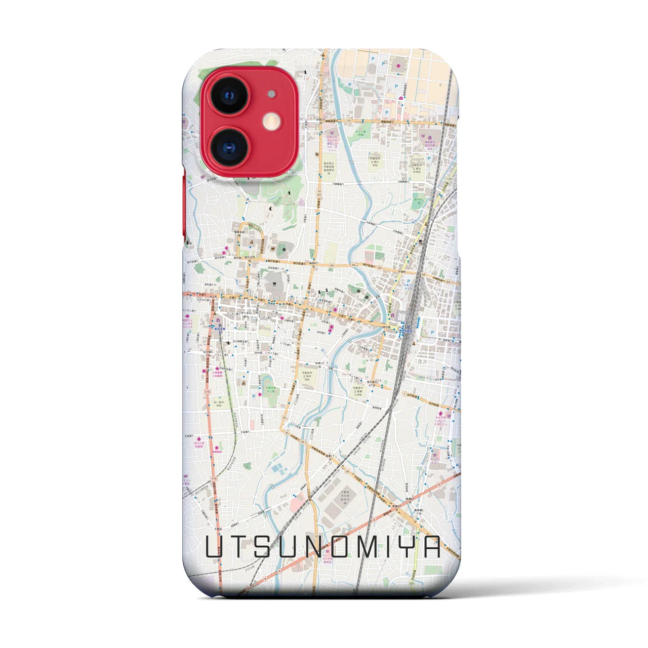 【宇都宮(栃木県)】地図柄iPhoneケース(バックカバータイプ)