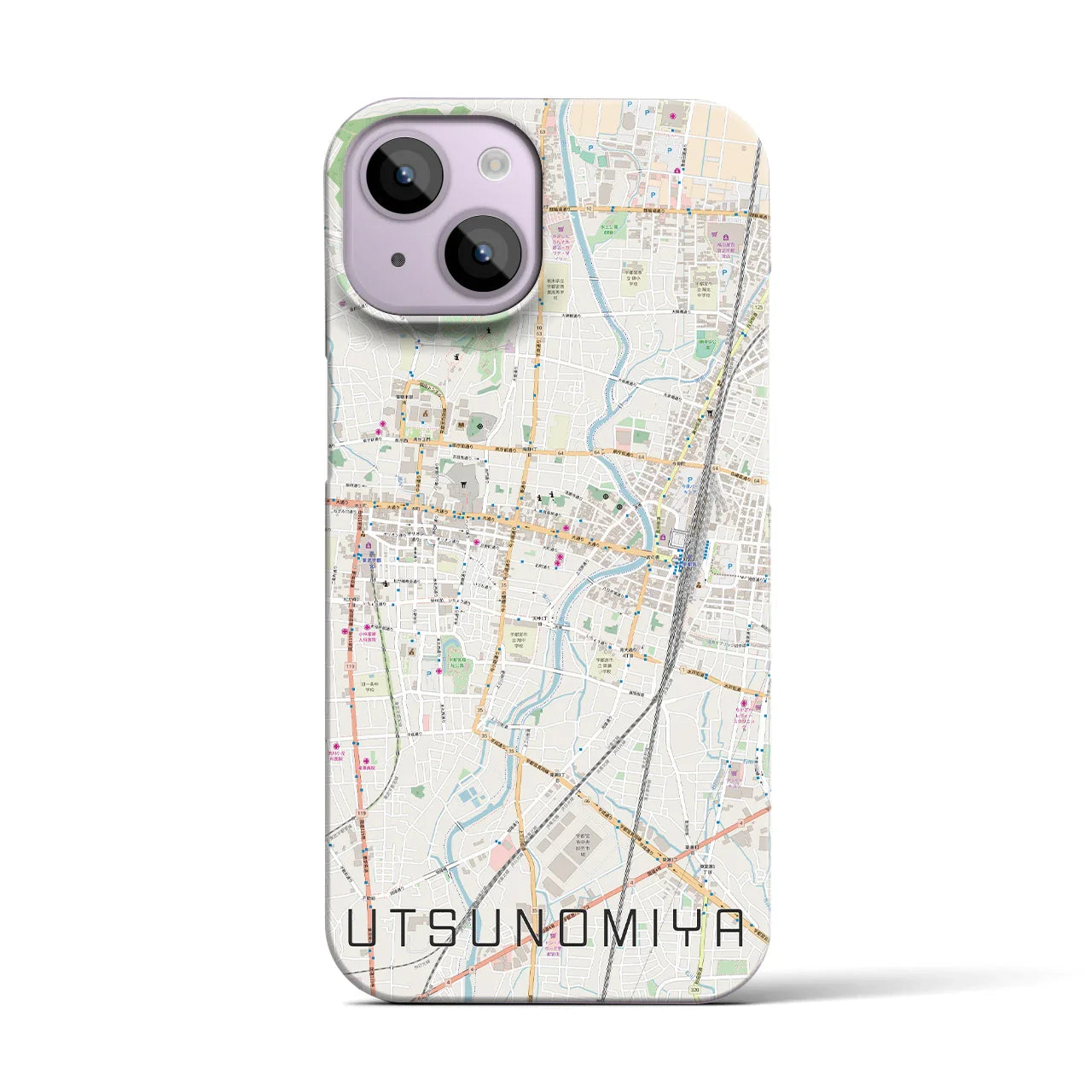 【宇都宮(栃木県)】地図柄iPhoneケース(バックカバータイプ)