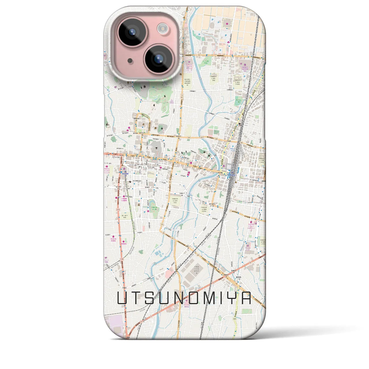 【宇都宮(栃木県)】地図柄iPhoneケース(バックカバータイプ)