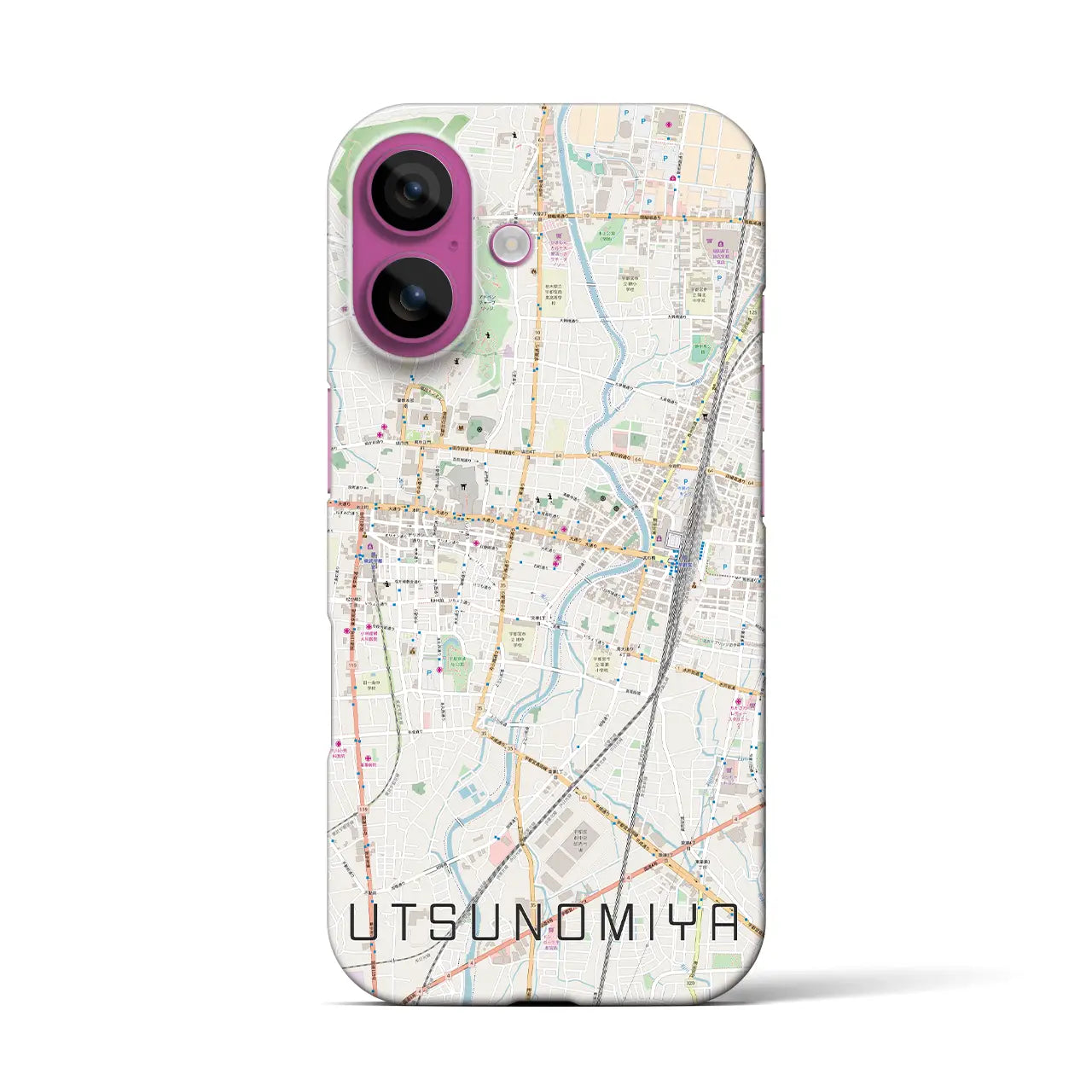 【宇都宮(栃木県)】地図柄iPhoneケース(バックカバータイプ)