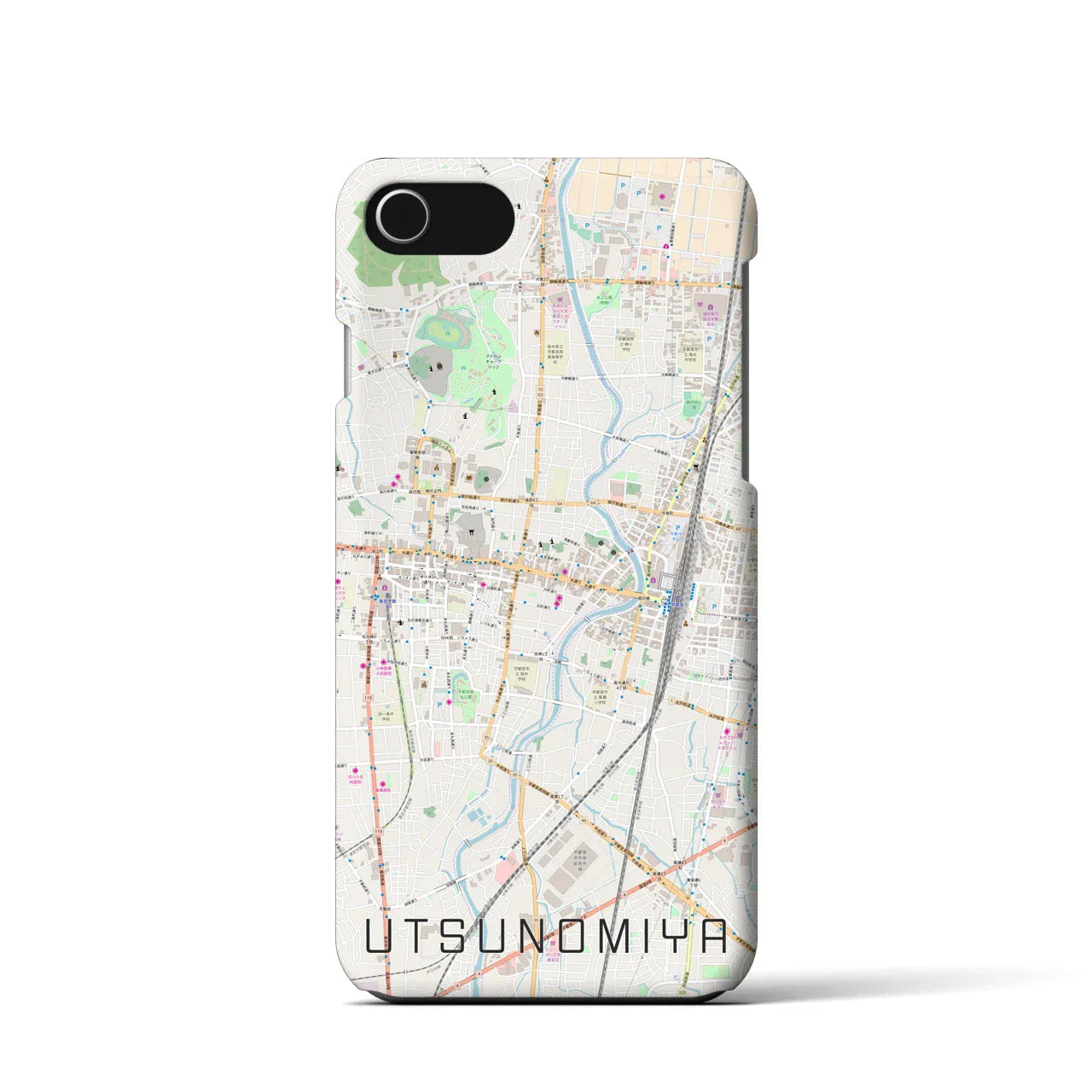 【宇都宮(栃木県)】地図柄iPhoneケース(バックカバータイプ)