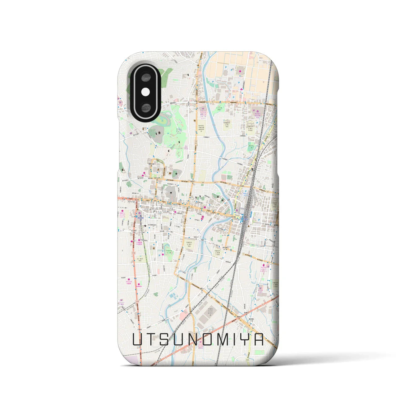 【宇都宮(栃木県)】地図柄iPhoneケース(バックカバータイプ)
