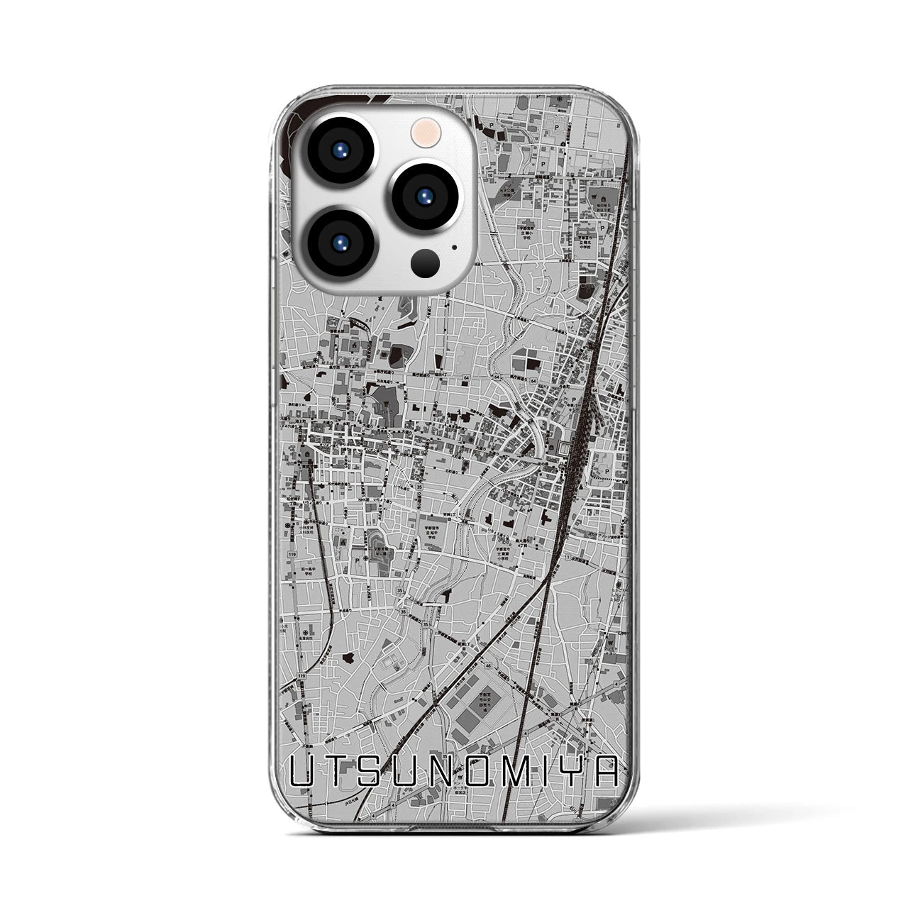 【宇都宮(栃木県)】地図柄iPhoneケース(クリアタイプ)