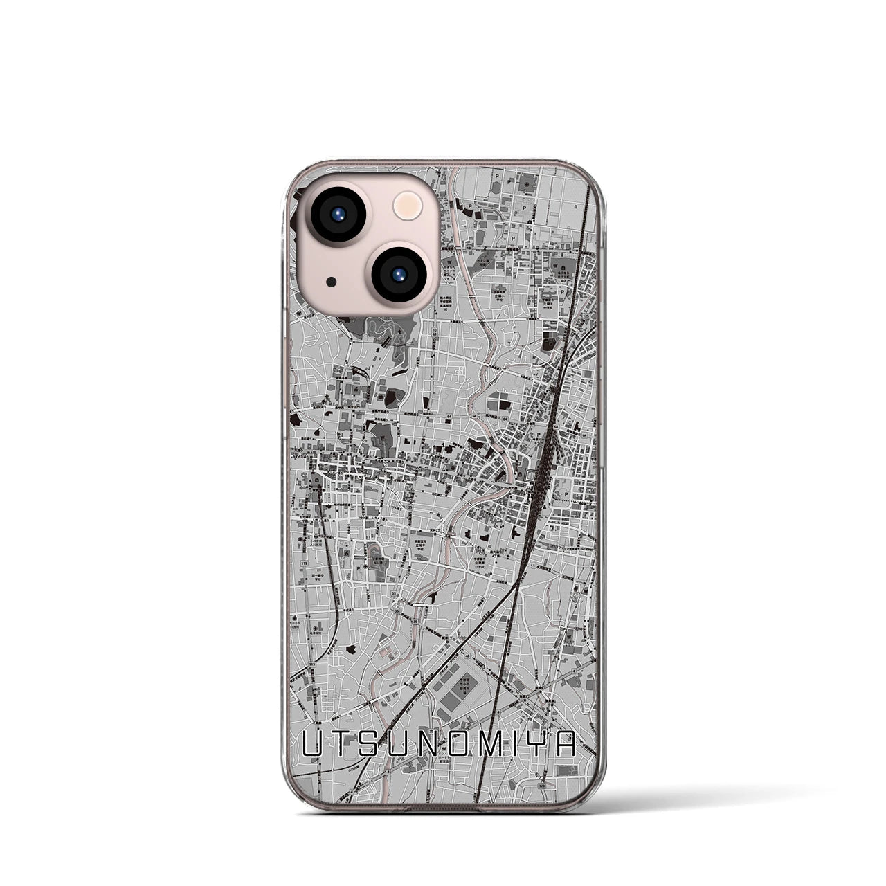 【宇都宮(栃木県)】地図柄iPhoneケース(クリアタイプ)