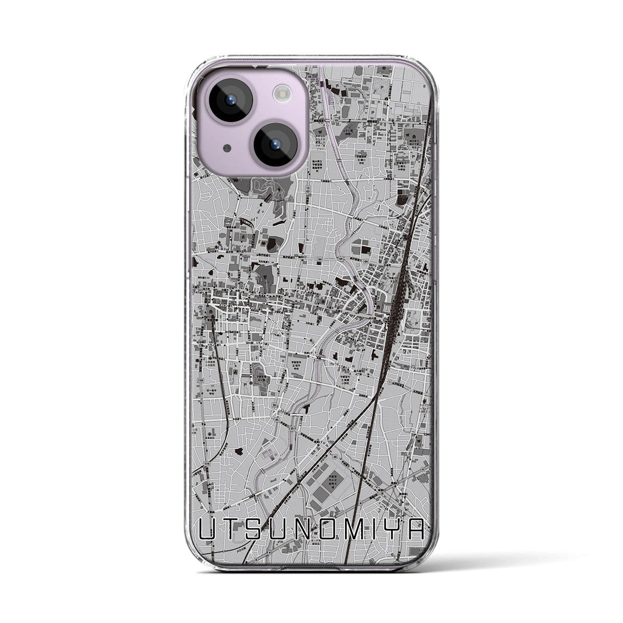 【宇都宮(栃木県)】地図柄iPhoneケース(クリアタイプ)