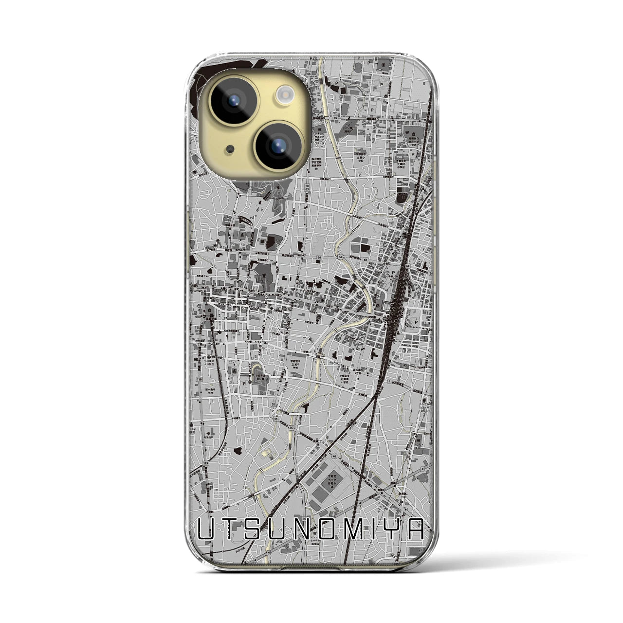 【宇都宮(栃木県)】地図柄iPhoneケース(クリアタイプ)