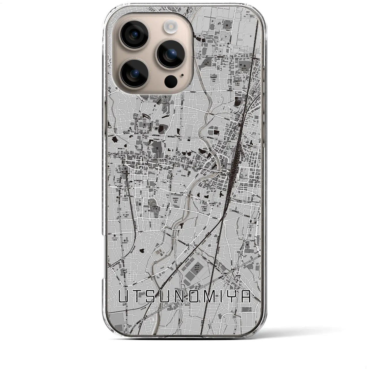 【宇都宮(栃木県)】地図柄iPhoneケース(クリアタイプ)