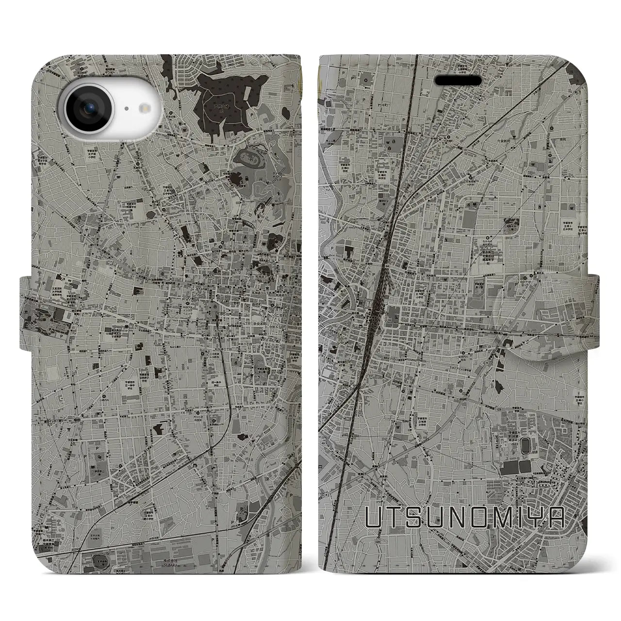 【宇都宮(栃木県)】地図柄iPhoneケース(手帳タイプ)