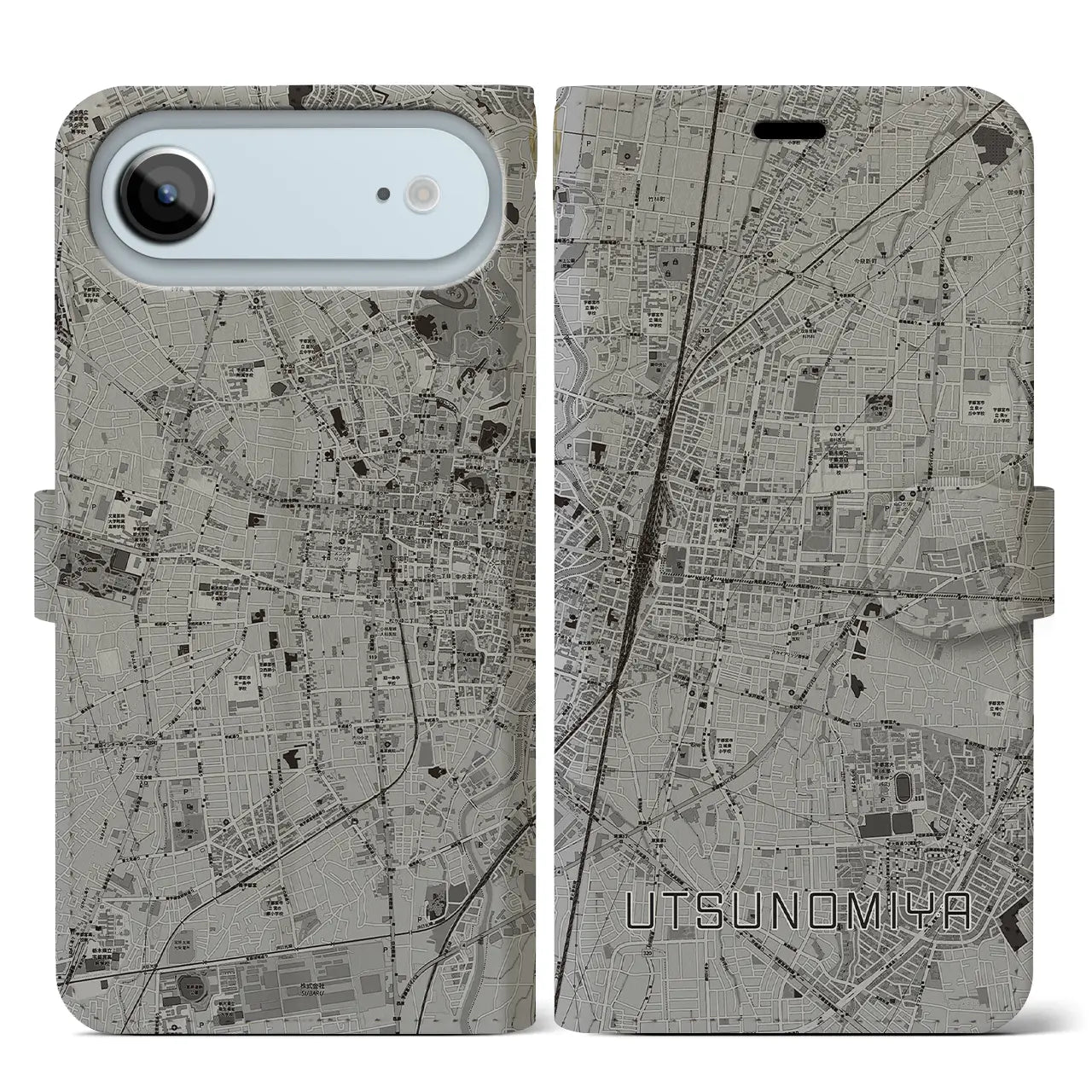 【宇都宮(栃木県)】地図柄iPhoneケース(手帳タイプ)