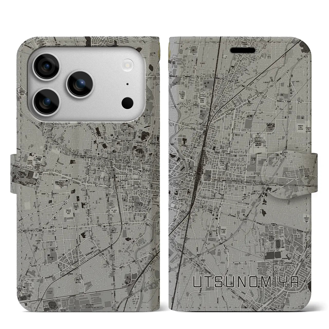 【宇都宮(栃木県)】地図柄iPhoneケース(手帳タイプ)