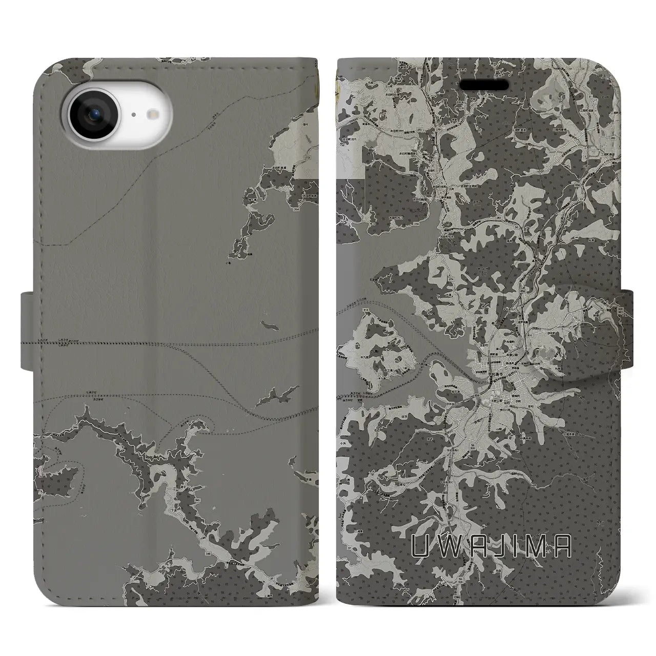 【宇和島(愛媛県)】地図柄iPhoneケース(手帳タイプ)