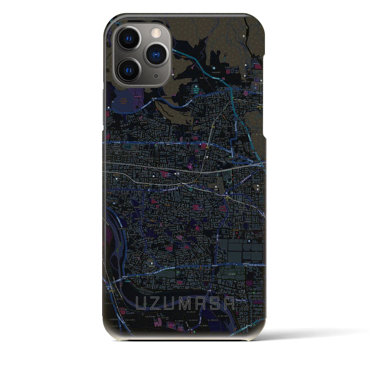【太秦(京都府)】地図柄iPhoneケース(バックカバータイプ)