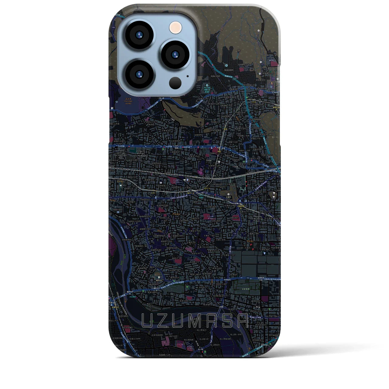 【太秦(京都府)】地図柄iPhoneケース(バックカバータイプ)