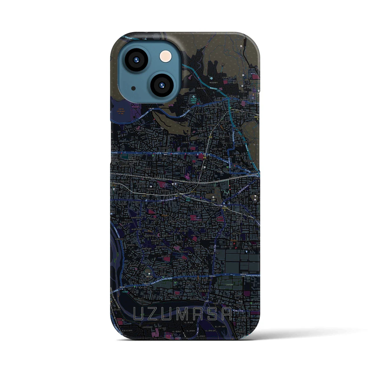 【太秦(京都府)】地図柄iPhoneケース(バックカバータイプ)