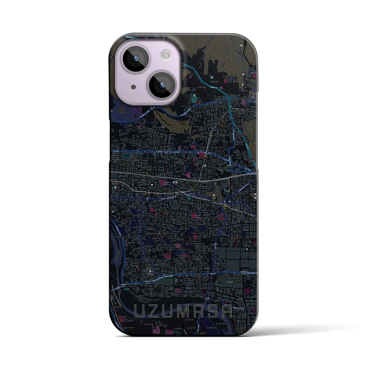 【太秦(京都府)】地図柄iPhoneケース(バックカバータイプ)