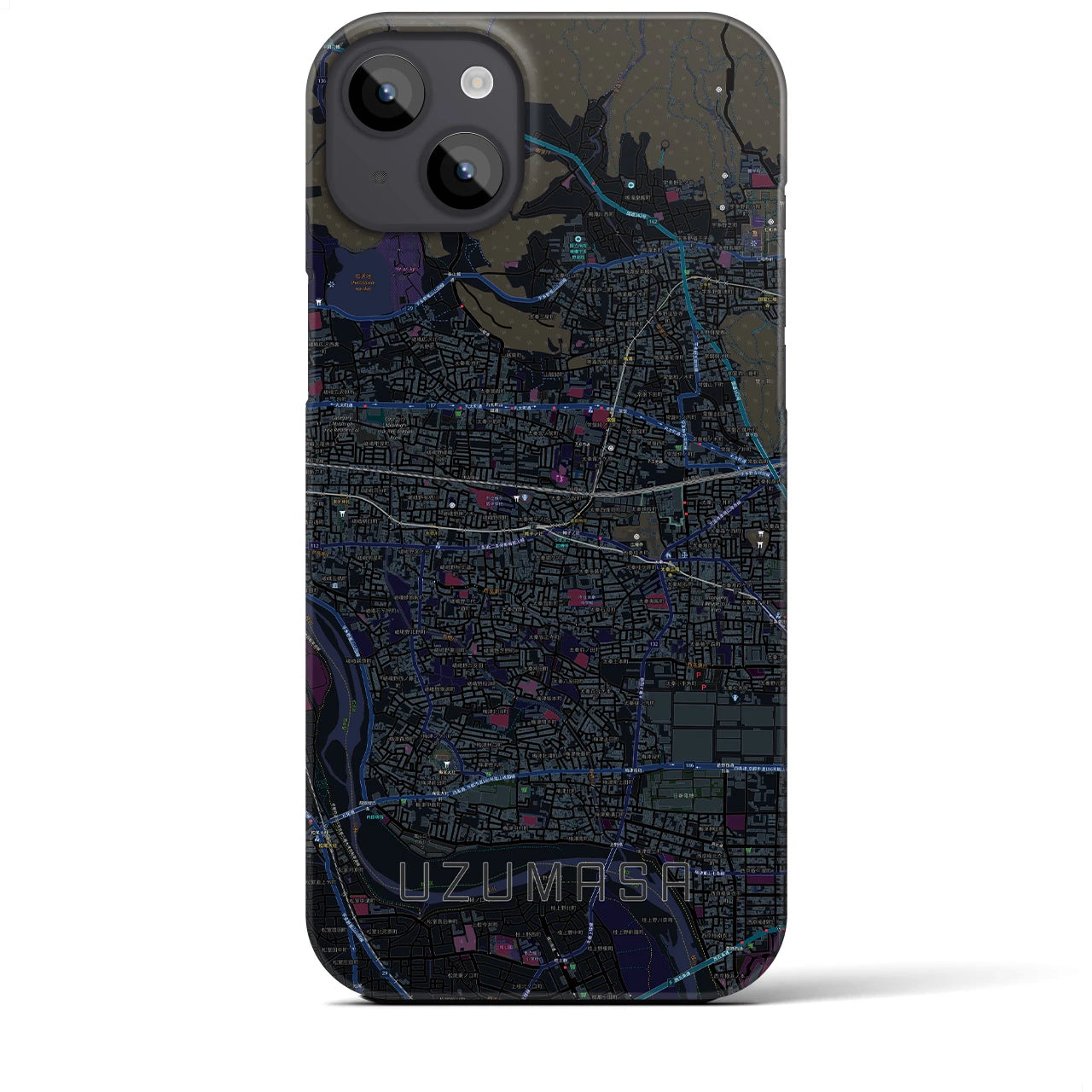 【太秦(京都府)】地図柄iPhoneケース(バックカバータイプ)